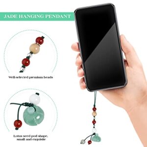 Hemobllo Cell Phone Strap Jade Phone Charm Key Agate Chain Car Key Hanging Pendants Decor for Car Phone Fan Clothing Decor Green