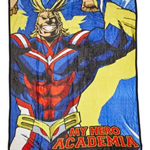 JUST FUNKY My Hero Academia All Might Large Fleece Throw Blanket | Official My Hero Academia Collectible Decorative Throw Blanket | 60 x 45 Inches