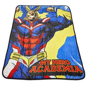 JUST FUNKY My Hero Academia All Might Large Fleece Throw Blanket | Official My Hero Academia Collectible Decorative Throw Blanket | 60 x 45 Inches