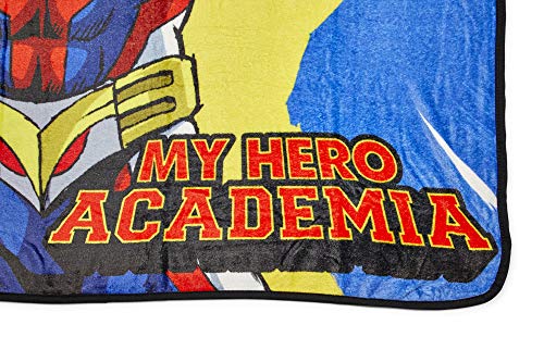 JUST FUNKY My Hero Academia All Might Large Fleece Throw Blanket | Official My Hero Academia Collectible Decorative Throw Blanket | 60 x 45 Inches