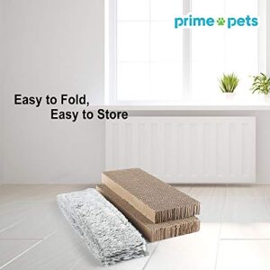 PrimePets Cat Scratcher Lounge with 2 Removable Cat Scratch Cardboard, Reversible Cat Scratching Pad Box Bed, 2 in 1, Corrugated Board, Catnip Included