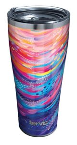 tervis triple walled etta vee happy abstract insulated tumbler cup keeps drinks cold & hot, 30oz legacy, stainless steel