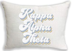 sorority shop kappa alpha theta pillow – retro design, 12" x 16" lumbar pillow sorority