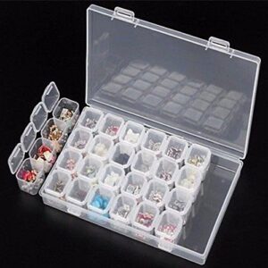 gloa storage container,28slots embroidery diamond painting accessories storage box case nail art holder