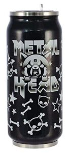 underground toys aggretsuko metal head 12oz insulated stainless steel travel can