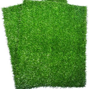 Artificial Dog Grass Pee Pad 20”x 25” 2Pack, Washable Indoor Potty Training Replacement Turf for Puppy, Reusable Realistic Grass for Dogs