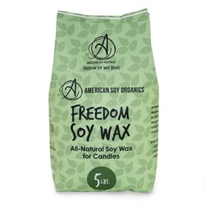 american soy organics- 5 lb of freedom soy wax beads for candle making – microwavable soy wax beads – premium soy candle making supplies