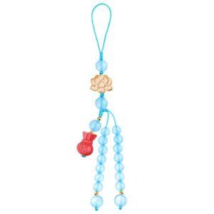hemobllo cell phone strap anti- lost phone lanyard crystal chinese style phone charm key chain car key hanging pendants decor for car phone fan clothing decor blue