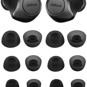 ALXCD Ear Tips Compatible with Jabra Elite 75t Headphone, 6 Pairs Replacement Silicone Tips, Compatible with Jabra Elite 75t/ 65t/ Active/ 7 Pro/ Elite 3/ Elite 4 S/M/L