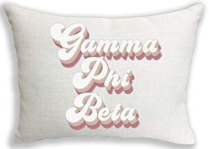 sorority shop gamma phi beta pillow – retro design, 12" x 16" lumbar pillow sorority