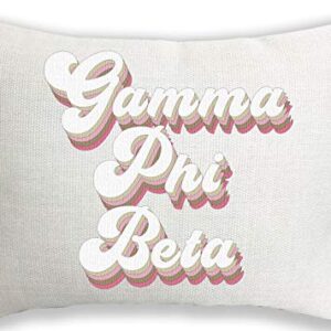 Sorority Shop Gamma Phi Beta Pillow – Retro Design, 12" x 16" Lumbar Pillow Sorority