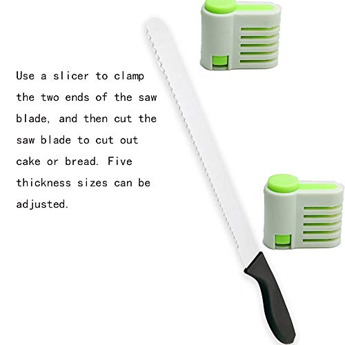 Bread Knife,Bread Slicer,10-Inch serrated knife, High Carbon Stainless Steel Cake Knife, Serrated Bread Cutter with two green splitters