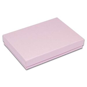 thedisplayguys 25-pack #53 cotton filled cardboard paper jewelry box gift case - pink (5 7/16" x 3 15/16" x 1")