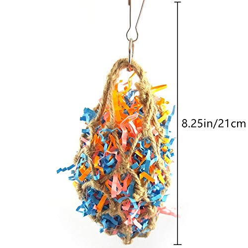 Litewoo Bird Foraging Shredding Nest Chew Hanging Toy for African Grey Cockatoos Conure Parakeet Quaker Cockatiel Cage Accessories