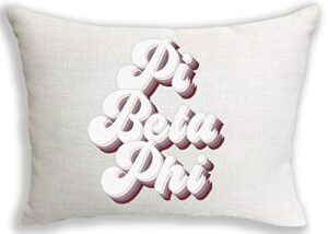 sorority shop pi beta phi pillow – retro design, 12" x 16" lumbar pillow sorority