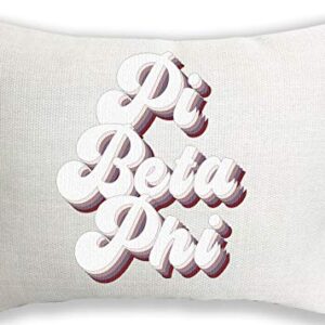 Sorority Shop Pi Beta Phi Pillow – Retro Design, 12" x 16" Lumbar Pillow Sorority