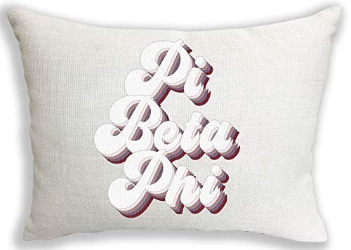 Sorority Shop Pi Beta Phi Pillow – Retro Design, 12" x 16" Lumbar Pillow Sorority