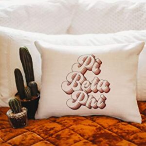 Sorority Shop Pi Beta Phi Pillow – Retro Design, 12" x 16" Lumbar Pillow Sorority