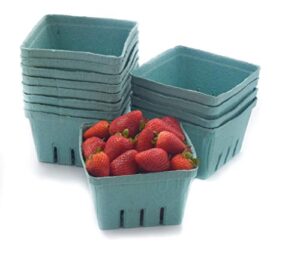 42 pack quart green molded pulp fiber berry/produce vented baskets for fruit and vegetable