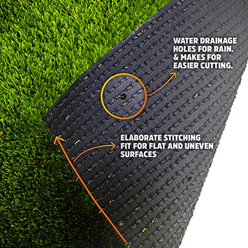 SMARTLAWN PROFESSIONAL Realistic Artificial Grass Rug, 5'X11' Carpets for Indoor and Outdoor Use, 1.25" Pile Height Soft and Lush Natural Looking Synthetic Mats