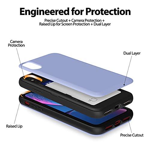 GOOSPERY Magnetic Secure Bumper Compatible with iPhone Xs Case/iPhone X Case, Card Holder Wallet Case, Easy Magnet Auto Closure Dual Layer Protection Sleek iPhone Case Sticky Mirror – Purple