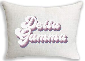 sorority shop delta gamma pillow – retro design, 12" x 16" lumbar pillow sorority
