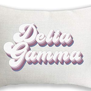 Sorority Shop Delta Gamma Pillow – Retro Design, 12" x 16" Lumbar Pillow Sorority