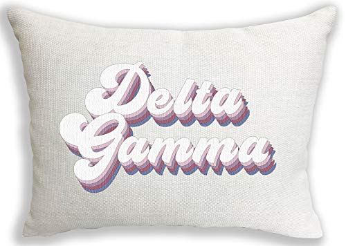 Sorority Shop Delta Gamma Pillow – Retro Design, 12" x 16" Lumbar Pillow Sorority