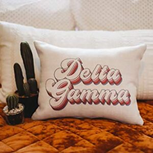 Sorority Shop Delta Gamma Pillow – Retro Design, 12" x 16" Lumbar Pillow Sorority