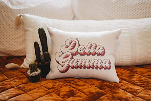 Sorority Shop Delta Gamma Pillow – Retro Design, 12" x 16" Lumbar Pillow Sorority