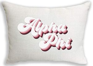 sorority shop alpha phi pillow – retro design, 12" x 16" lumbar pillow sorority