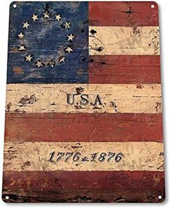 not applicable tin sign american flag 1776" flag metal decor patriotic wall art shop a053 tin sign 8x12inch