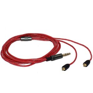 MMCX Replacement Detachable Upgrade Earphone Cables OFC Wire Detach Cable Extension Cord 3.5mm Audio Plug Compatible with Shure SE215 SE315 SE425 SE535 SE846 UE900 Earphone for iPhone Andriod (Red)