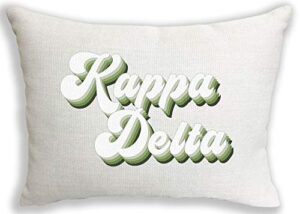 sorority shop kappa delta pillow – retro design, 12" x 16" lumbar pillow sorority