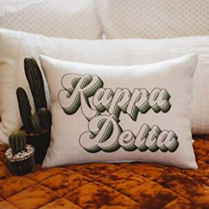 Sorority Shop Kappa Delta Pillow – Retro Design, 12" x 16" Lumbar Pillow Sorority