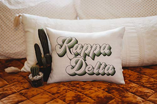 Sorority Shop Kappa Delta Pillow – Retro Design, 12" x 16" Lumbar Pillow Sorority