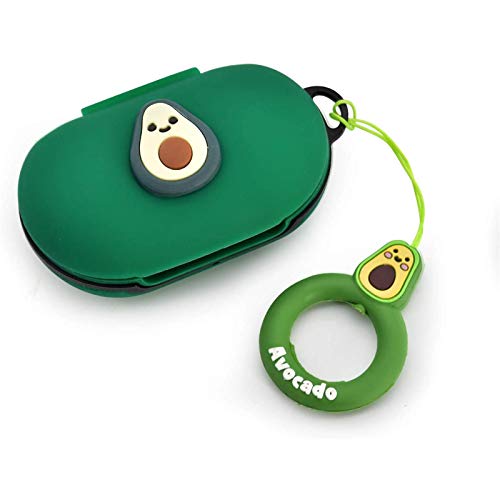 Newseego Compatible with Galaxy Buds（2019） Case, Galaxy Buds+ Plus （2020） Cover Cute 3D Soft Case with Ring Buckle Keychain Galaxy Buds Case-Avocado