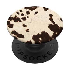 black & white cute hide cow skin popsockets popgrip: swappable grip for phones & tablets