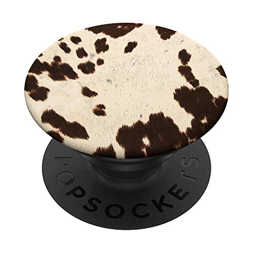 Black & White Cute Hide Cow Skin PopSockets PopGrip: Swappable Grip for Phones & Tablets