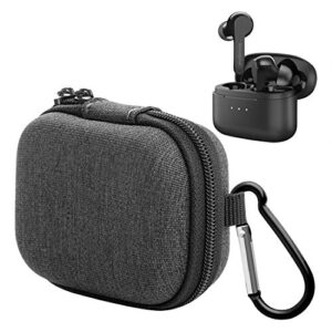linkidea headphones carrying case compatible with anker soundcore liberty air 2 wireless earbuds case, protective hard shell travel bag with cable (black-gray)