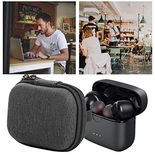 Linkidea Headphones Carrying Case Compatible with Anker Soundcore Liberty Air 2 Wireless Earbuds Case, Protective Hard Shell Travel Bag with Cable (Black-Gray)