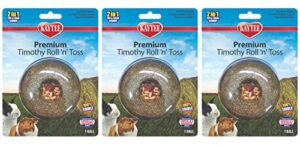 kaytee 3 pack of premium timothy roll 'n' toss small pet chews3