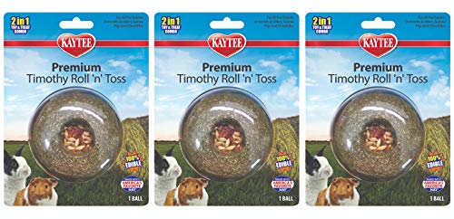 Kaytee 3 Pack of Premium Timothy Roll 'n' Toss Small Pet Chews3