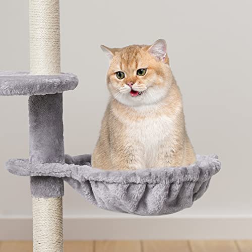 MIAO PAW 7Cat Tree Tower Condo Sisal Post Scratching Furniture Activity Center Play House Cat Bed Grey