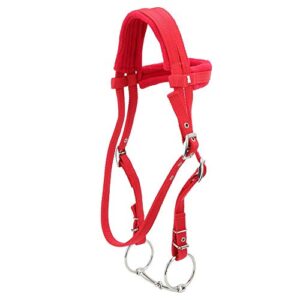 Red Horse Bridle, Adjustable Horse Bridle Rein Harness Headstalls Durable Wearresisting With Soft Cushion Double Check Design