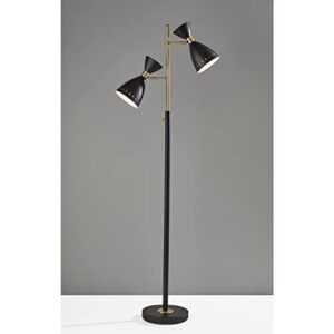 Adesso 4285-01 Oscar Tree Lamp, 68 in, 2 x 40W, Black w/Antique Brass, 1 Floor Lamps