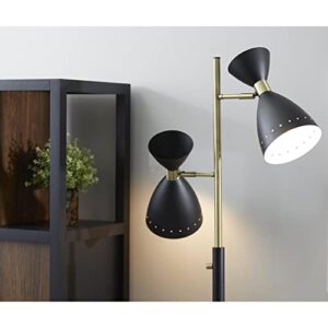 Adesso 4285-01 Oscar Tree Lamp, 68 in, 2 x 40W, Black w/Antique Brass, 1 Floor Lamps