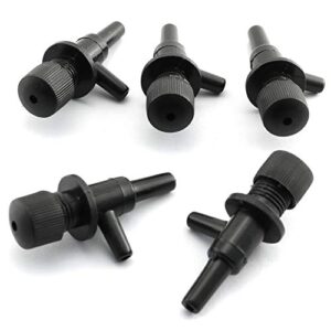 DGZZI Aquarium Air Pump Valve 5PCS Black 2 Way Fish Tank Air Line Flow Control Regulator Valve