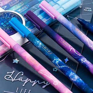 Gel pens 12 Different Constellations and Different Pen Shell Colors 0.5mm Black Ink Writing Pen Pack for Office School Supplies Kids Drawing Pen Gifts for Boys and Girls Students