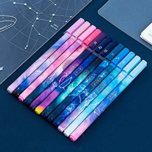 Gel pens 12 Different Constellations and Different Pen Shell Colors 0.5mm Black Ink Writing Pen Pack for Office School Supplies Kids Drawing Pen Gifts for Boys and Girls Students